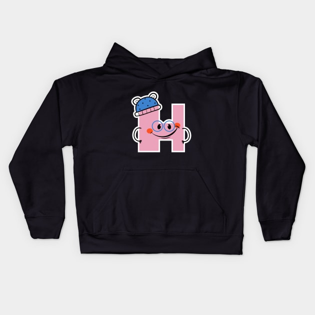 Funny Initial Letter H - Creative Monogram Kids Hoodie by WeAreTheWorld